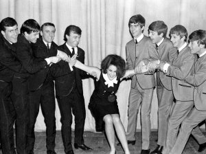 1963 from left: Gerry and the Pacemakers, Louise Cordet, The Beatles.