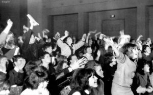 Fans at the Beatles Christmas Show at the Finsbury Park Astoria, London. Dec 1963-Jan 1964. 