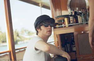 Candid: John Lennon pictured in a bar in Miami, Florida during the Beatles 1964 tour of the US(Photo:Ringo Starr)
