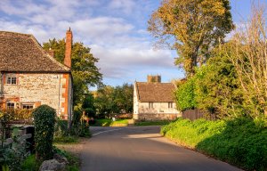The entrance into the village of Uffington, Oxfordshire by Andrew S Brown