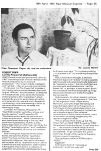 New Musical Express 18 April 1981