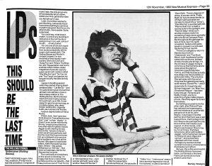 New Musical Express 12 November 1983