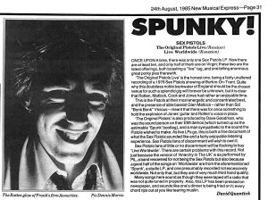 New Musical Express 24 August 1985