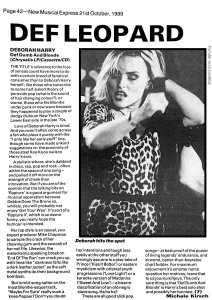 New Musical Express 21 October 1989