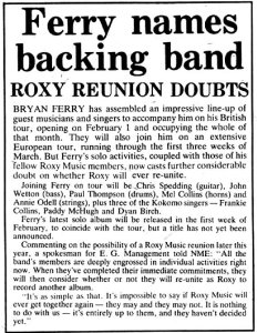 New Musical Express 8 January 1977