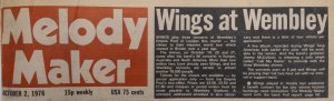 From Melody Maker  October 2, 1976