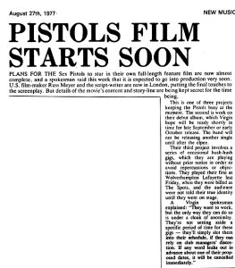 New Musical Express 27 August 1977