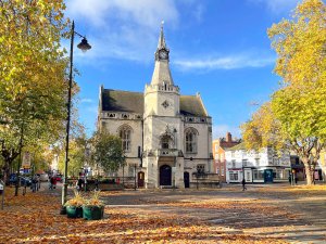 Banbury Town Hall in autumn, Oxfordshire by Andrew S Brown
