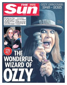The Sun front page 23 July 2025