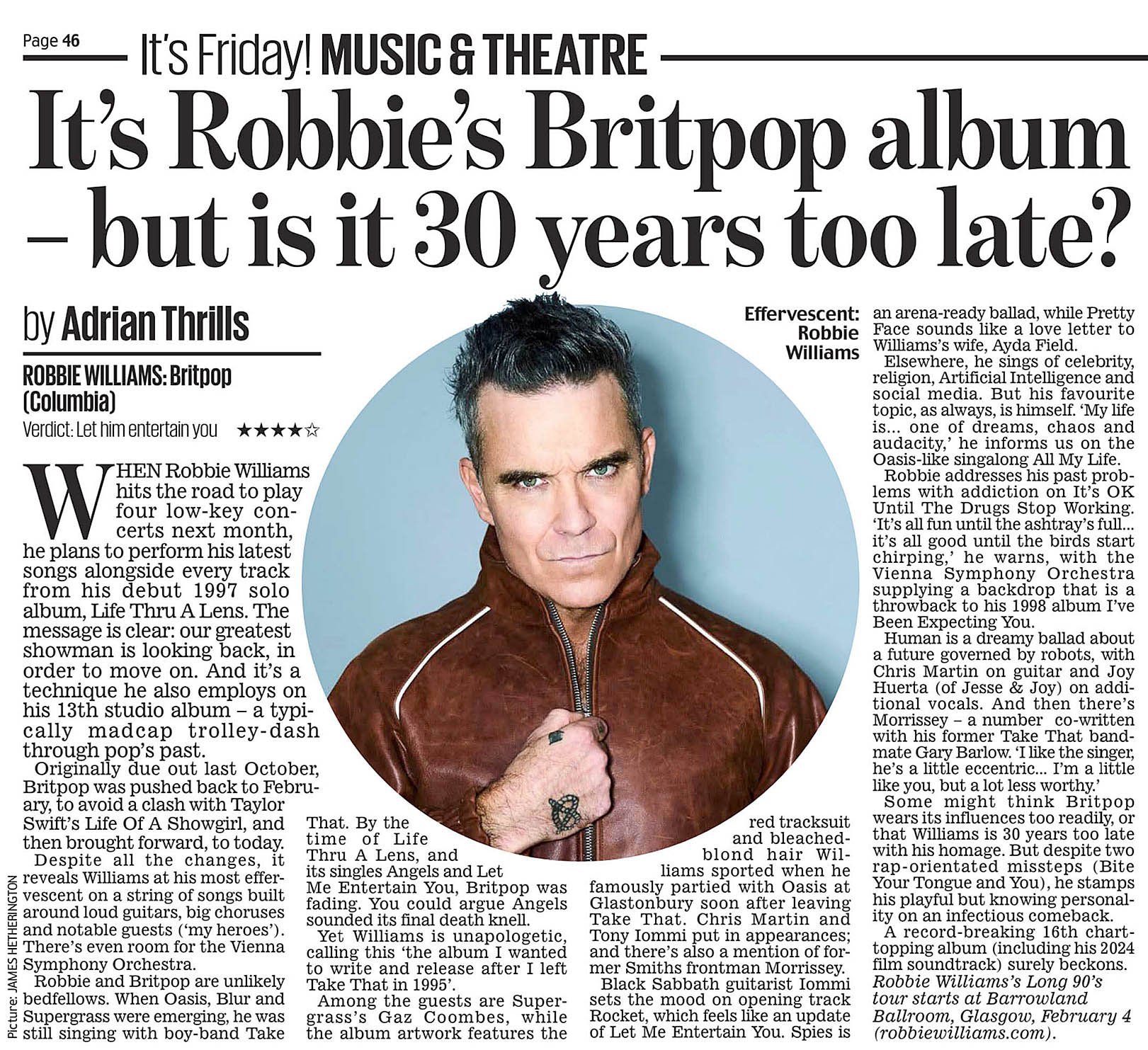 Robbie Williams Tops Poll over John and Paul