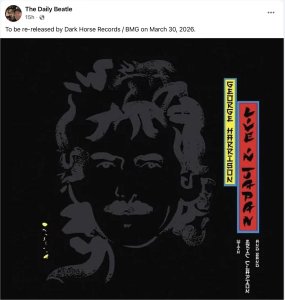 ������������ ������������� ���, �� ���� ���������, ��� ������ ������� �Live in Japan� ����� ��������� 30 ����� �������� Dark Horse / BMG.