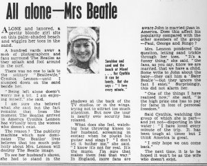 All Alone Mrs Beatle - ������ 17 ������� 1964 �. - ������ �� Daily Mail, ������.