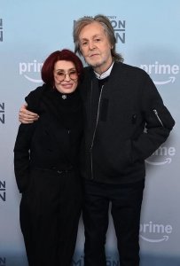 Sir Paul McCartney is supported by pal Sharon Osbourne at the star-studded screening of his new documentary Man on the Run.
