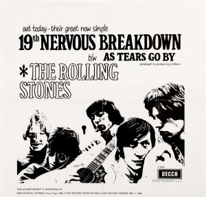 4 ������� 1966 ���� - ������� ������ ������� ������ 19th Nervous Breakdown/As Tears Go By ((Decca F 12331).