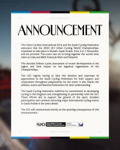 ������������� ���� �������������� (UCI) � ��������� ���������� ���������� ������ ��������, ��� ��������� ���� UCI �� ���������� ���������� 2026 ����, ������� ������ ��� ���������� � ��-�����, ���������� ������, � 3 �� 7 ������, ����������.