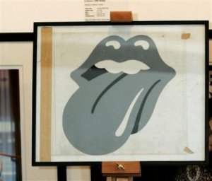 Original artwork of the Rolling Stones 'Tongue' logo is displayed at the Proud Galleries in London, Tuesday, Nov 29, 2005. The artwork is to be auctioned, with no estimated price, at Proud Galleries in London on Wednesday, Dec 7, 2005.