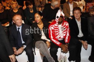 PARIS - OCTOBER 5 : (L-R) Francois Henri Pinault, Alexis, musician Kanye West and musician Paul McCartney attend the Stella McCartney Fashion Show, as part of Paris Fashion Week Spring/Summer 2007 on October 5, 2006 in Paris, France.